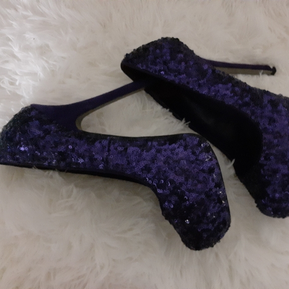 Steve Madden Bitter purple sequin heel - Picture 2 of 5